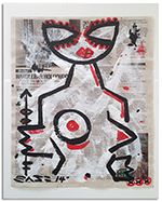 untitled (acrylic & collage on newsprint)